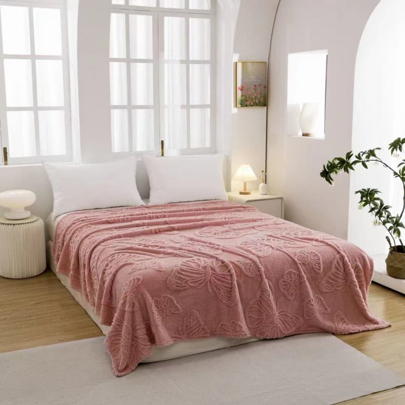 New Cross-Border E-commerce Double-Sided Tufted Butterfly Jacquard Blanket, Air Conditioning Blanket, Sofa Throw Blanket, Multi-Functional Blanket