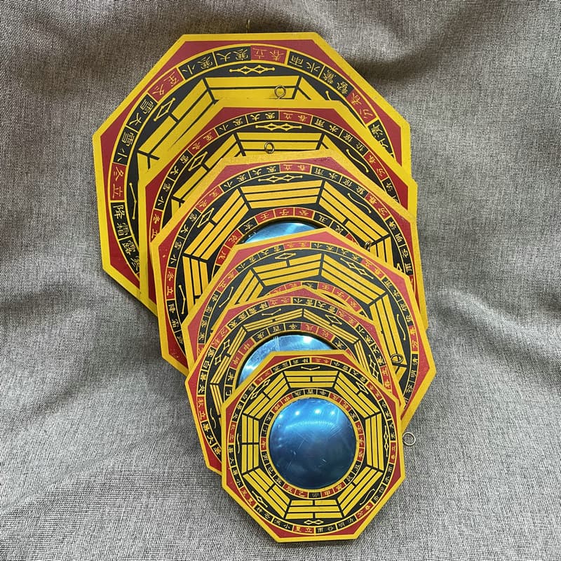 Factory supply 8-inch four seasons convex concave colored Bagua Luojing Bagua pendant concave mirror convex mirror craft