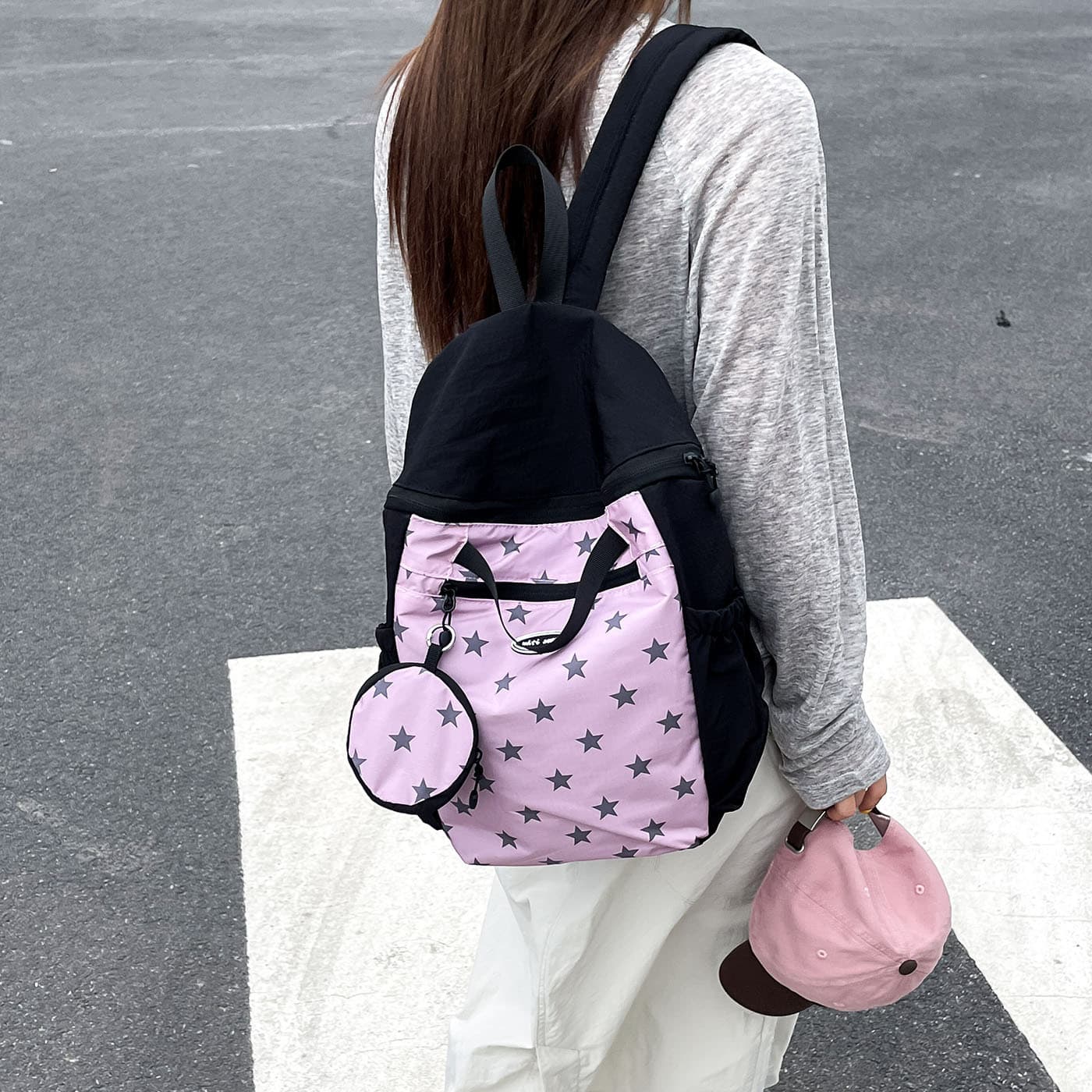 Korean Style Polka Dot Backpack Casual Outdoor Lightweight Hiking Bag Niche Versatile Laptop Bag College High School Student Schoolbag
