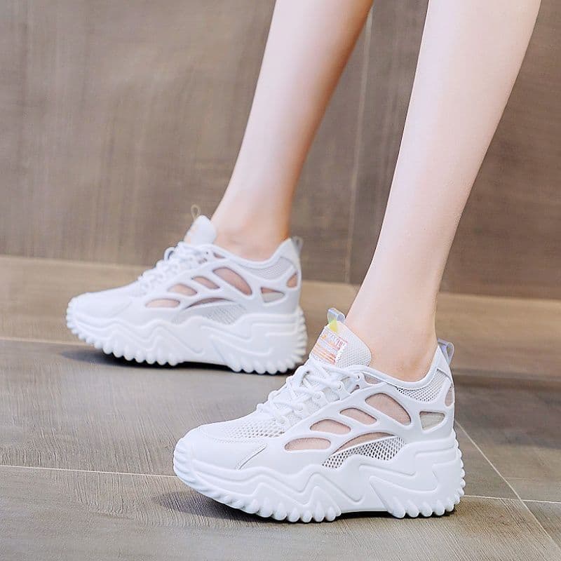 Dad Sneakers for Women 2025 Women's Shoes New Spring Casual Sports Shoes Hot Style Platform Loafers Women's Trendy White Casual Shoes