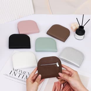 Cross-border Hot Selling Solid Color Ultra-thin Half-round Short Women's Wallet Premium Japanese-style Purse Student Mini Coin Purse