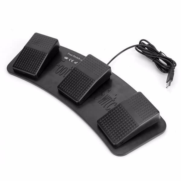 HID USB Foot Switch 3-Position Plastic Foot Pedal FS2-P