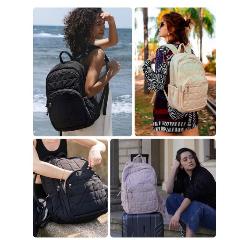 Amazon Cross-border In-stock Backpack Large Capacity Laptop Backpack School Bag Trendy Travel Bag Lightweight