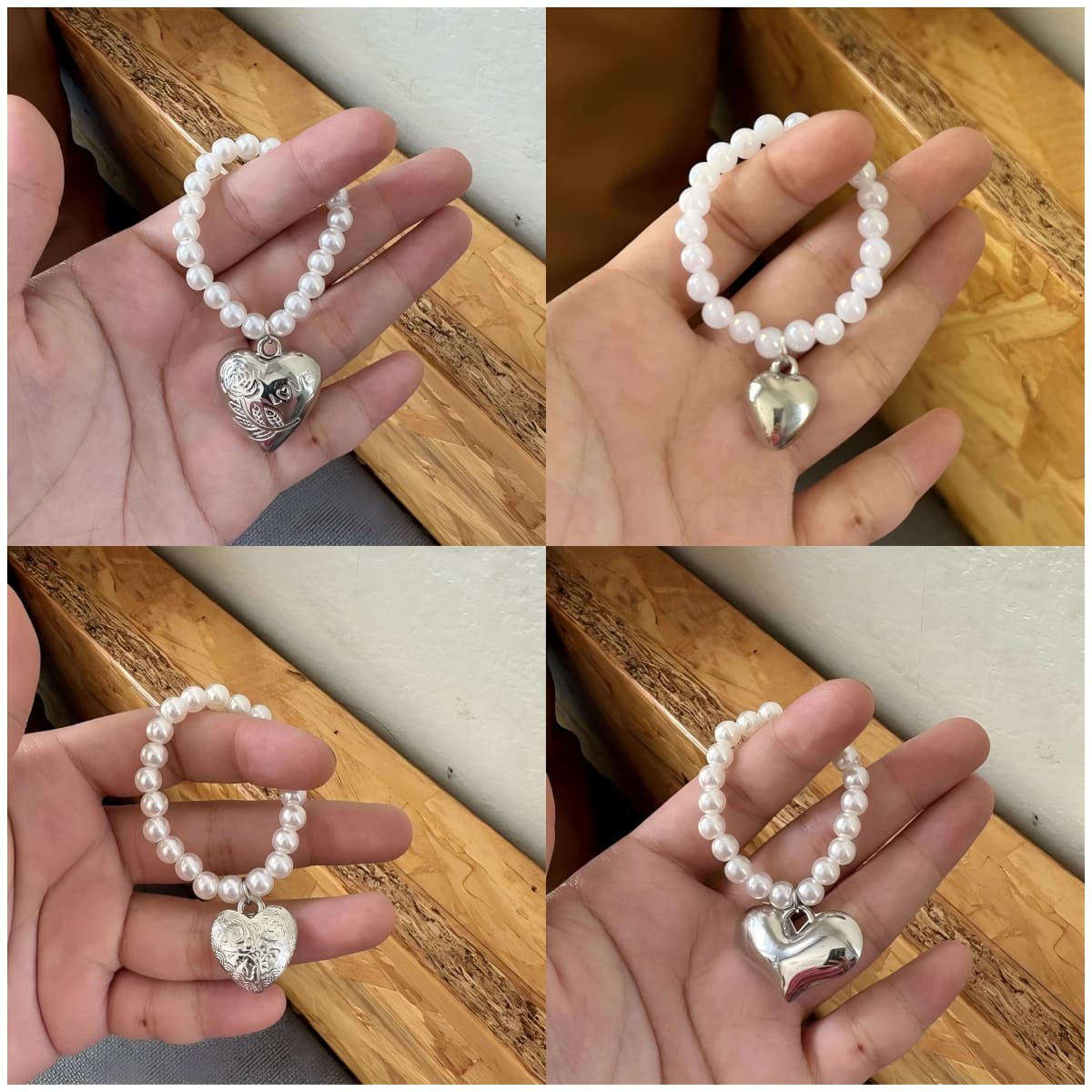 Cute Dog Plush Toy with Faux Pearl Necklace Accessories DIY Handmade Beaded Plush Doll Decoration Bracelet
