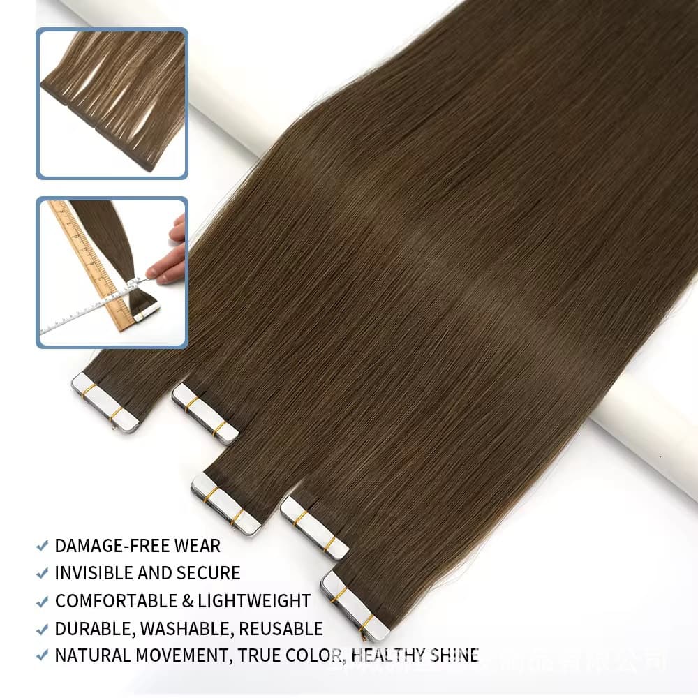 Patch hair extensions, seamless hair extensions, real hair #613 film hair, PU tape in hair extensions