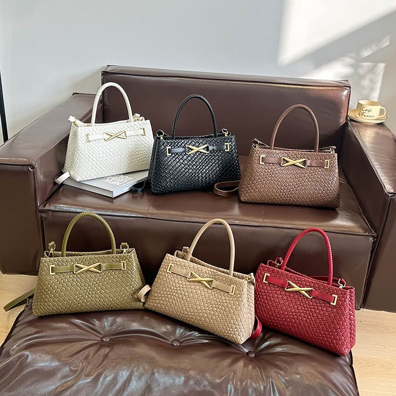 2026 New European and American Fashion Versatile Woven Pattern Handbag, Single-Shoulder Crossbody Bag for Women
