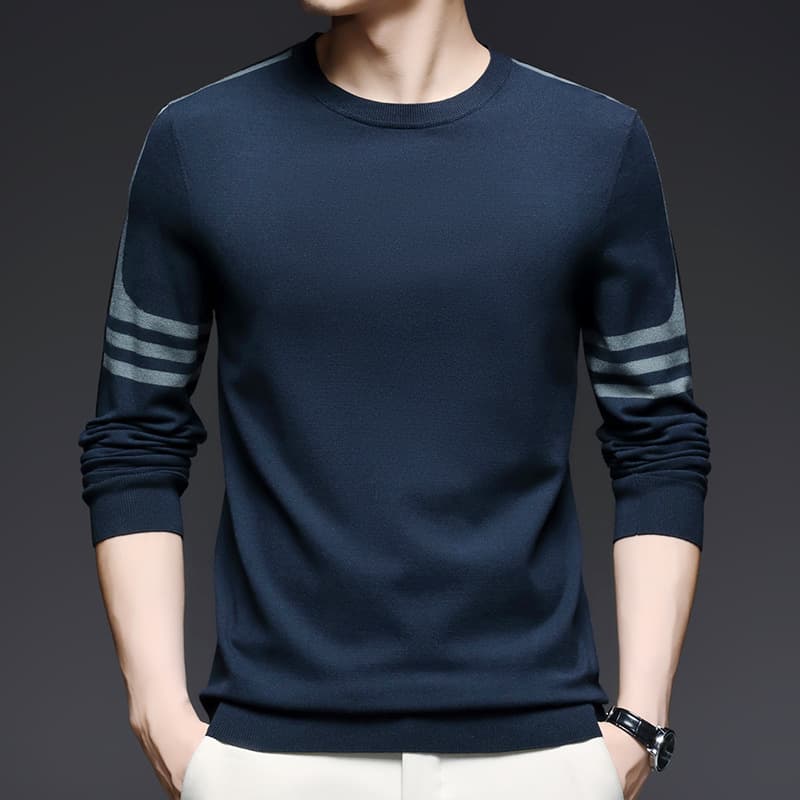2024 Autumn/Winter Men's Ultra-Fine Thin Knitted Sweater Base Layer Youth High-End Round Neck Fashion Sweater