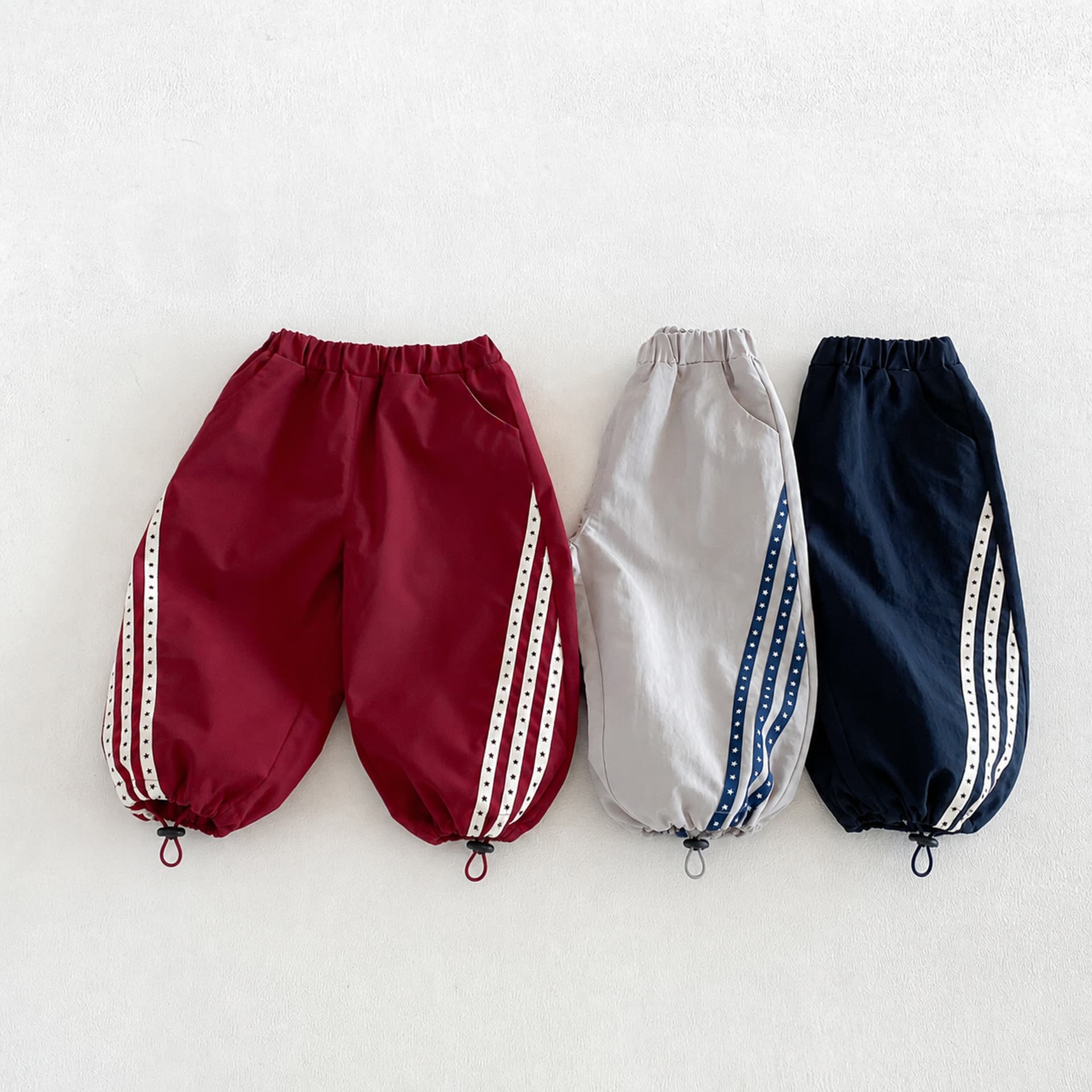 Children's webbing sweatpants 2026 new autumn baby drawstring striped pants children's Korean style sweatpants zqk6138