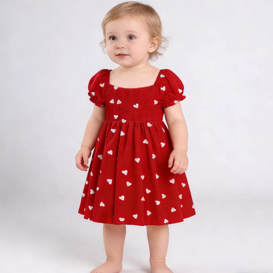 016 Cross-border New Baby Dresses Retro Sweetheart Bubble Sleeve Dress Set with Cute Dress