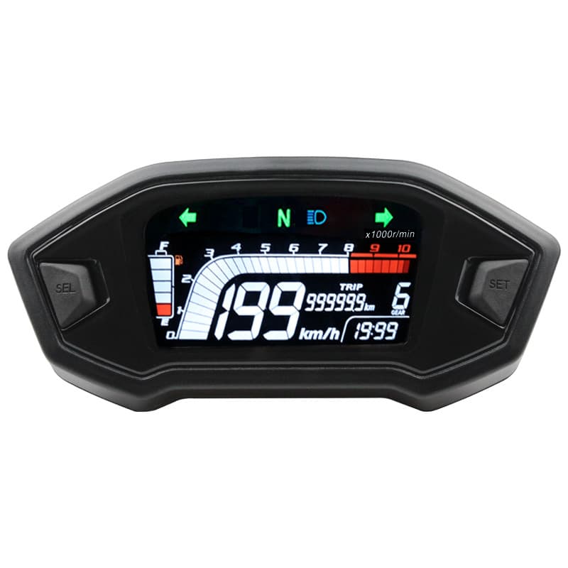 New motorcycle instrument panel accessories: Retro LCD instrument panel with tachometer, speedometer, and odometer.