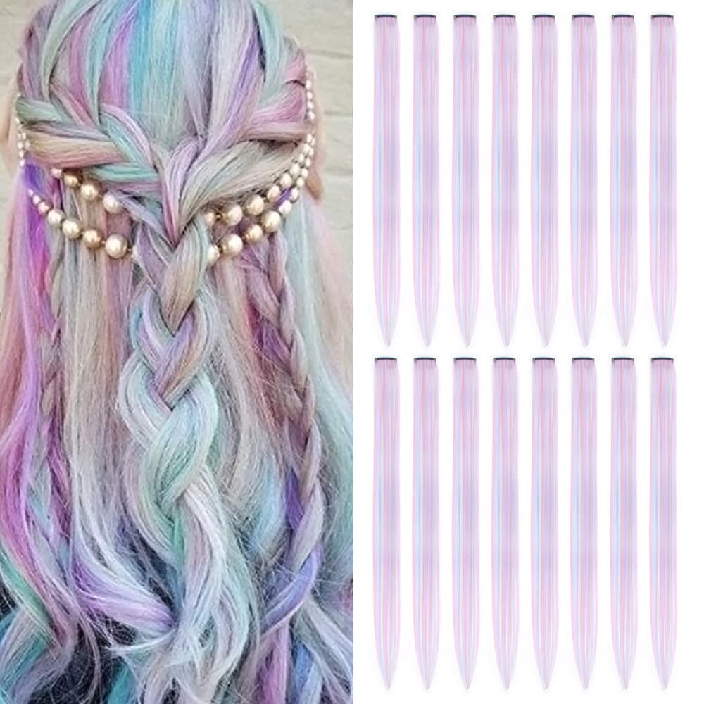 Colorful Hair Extension Piece Single Card Ear Hook Dye Clip-in Straight Hidden Four-Color Hair Extension