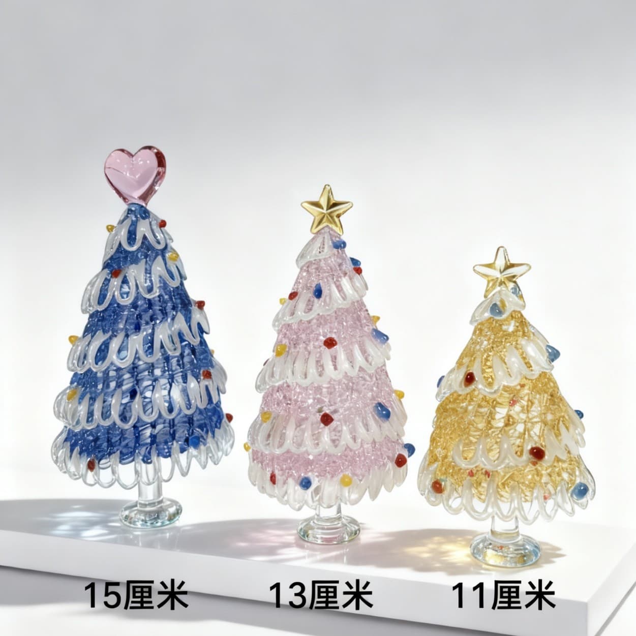 11cm Zibo Glass Craft Ornament Hand-drawn Christmas Tree Desktop Decoration Christmas Gift