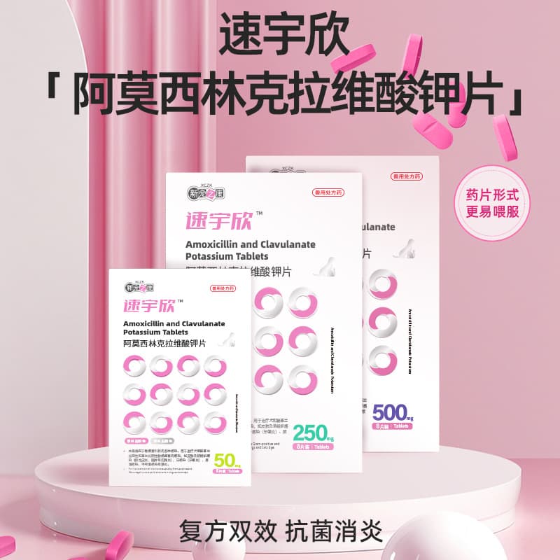 Xinchongzhikang Amoxicillin and Clavulanate Potassium for Cats and Dogs, Feline Rhinotracheitis, Cough, Cold Medication, Fast Anti-inflammatory Synulox
