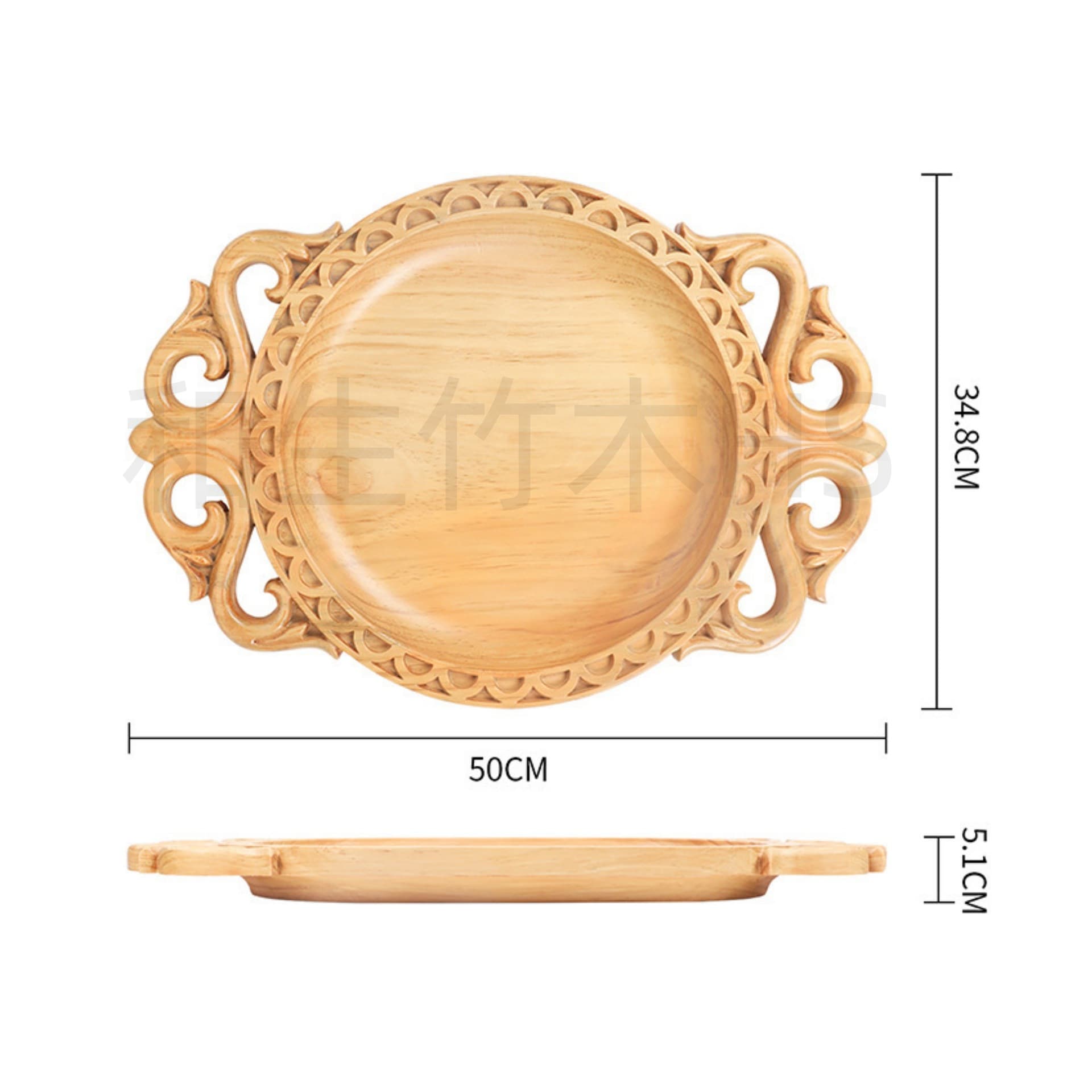 Outdoor BBQ Solid Wood Plate Kazakhstan Style Full Sheep Roasting Tray Muslim Grilled Meat Plate Modern Simple Irregular Shape