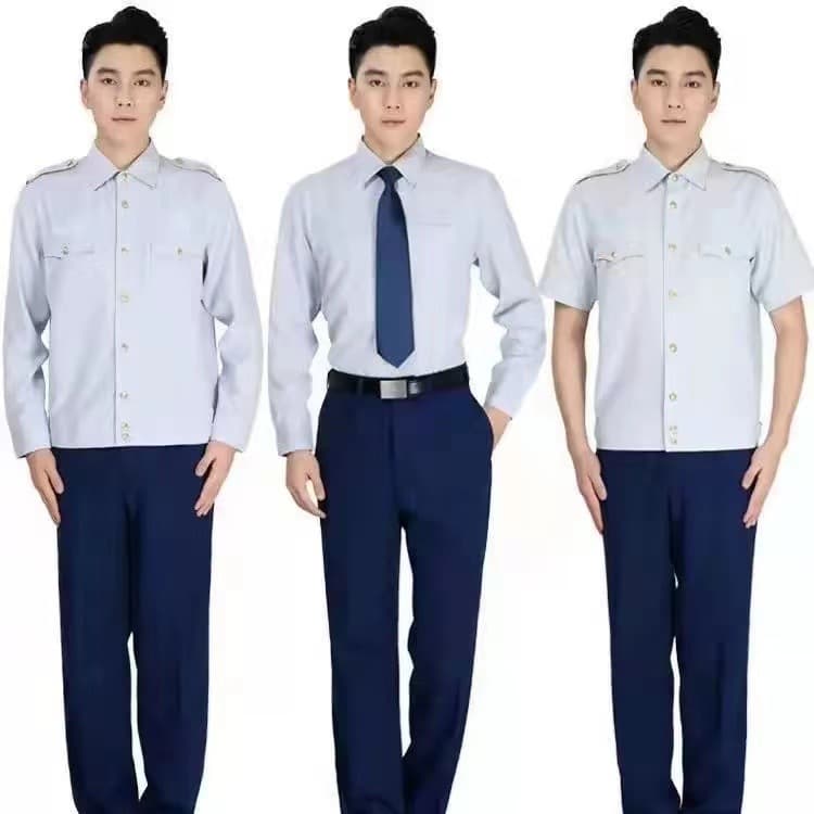 Firefighter Shirt Uniform Spring/Autumn Long Sleeve Inner and Outer Shirt Summer Short Sleeve Shirt Flame Blue Summer Trousers Work Suit Set