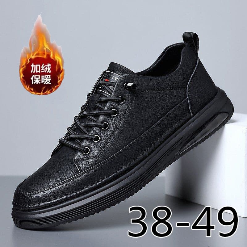 Fleece-Lined Cotton Shoes Large Size 48-49 Men's Loafers Slip-On Business Casual Shoes Men's Leather Shoes Single Shoes Trendy Wholesale