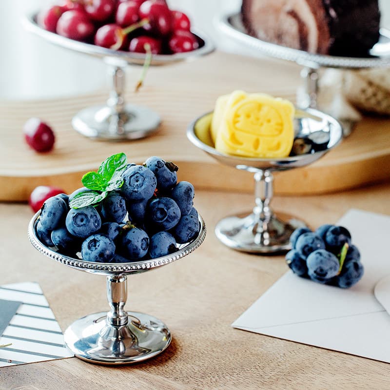 European Afternoon Tea Fruit Dessert Tray 304 Stainless Steel Vintage Stemmed Ice Cream Cup Pudding Cup