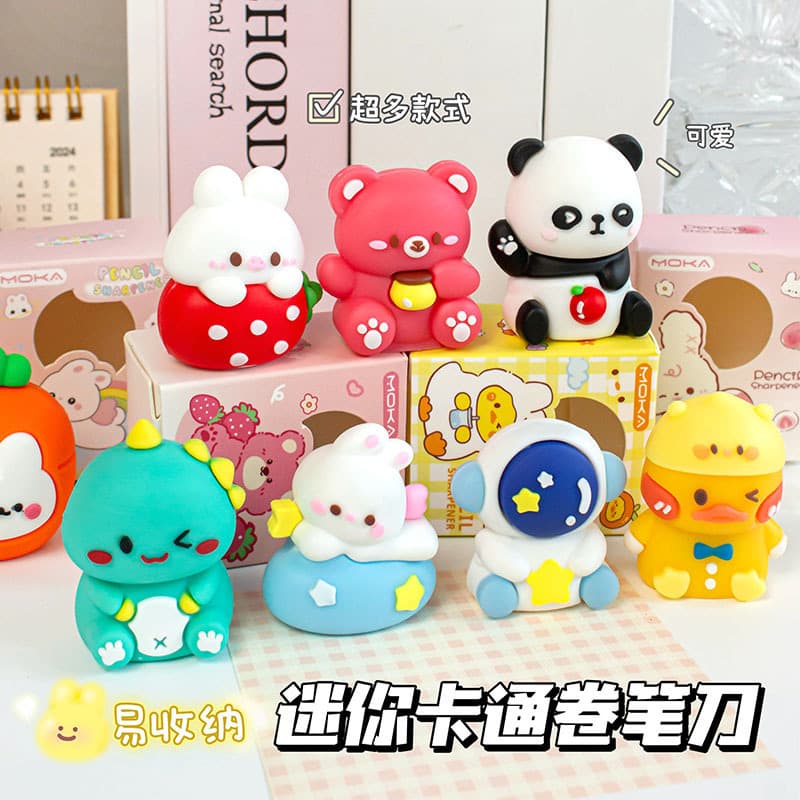 Moka Cartoon Cute Pencil Sharpener, Student Pencil Sharpener, Portable Pencil Sharpener, Creative Silicone Pencil Sharpener