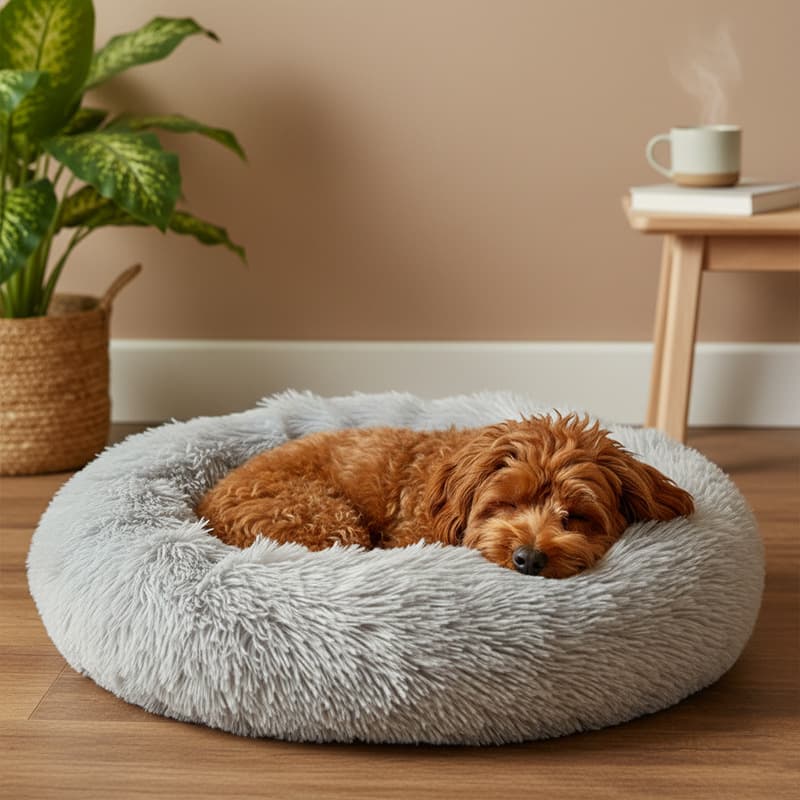 Cross-border Plush Round Pet Bed for Dogs and Cats, Winter Dog Mat, Pet Bed, Pet Supplies Wholesale