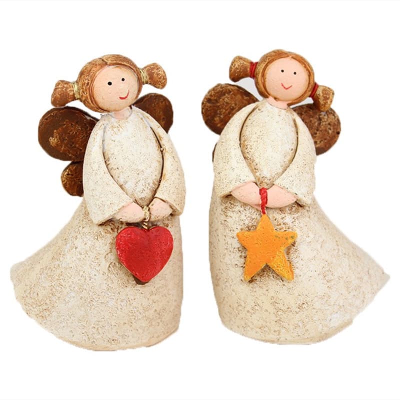 Resin Angel Figurine Home Decoration Couple Love Angel Gift Christmas Scene Decor