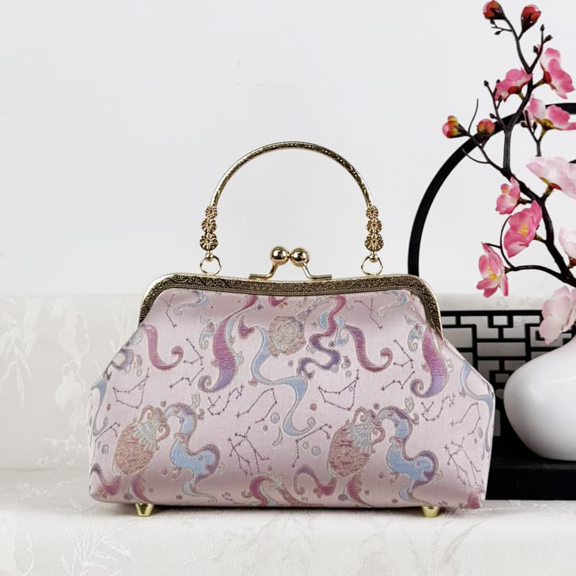 Cross-border Women's Clasp Closure Handbag Shoulder Bag Cheongsam Bag Vintage Style Crossbody Bag Gift Bag Live Streaming Bag