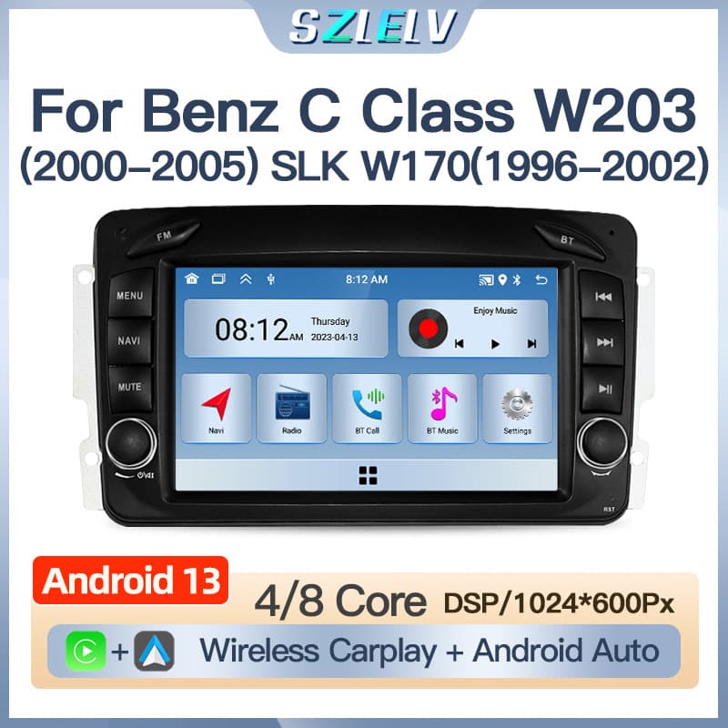 Suitable for Mercedes-Benz C-Class W203 Slk W170 Car Central Control Screen Navigation Reversing Image Radio Carplay