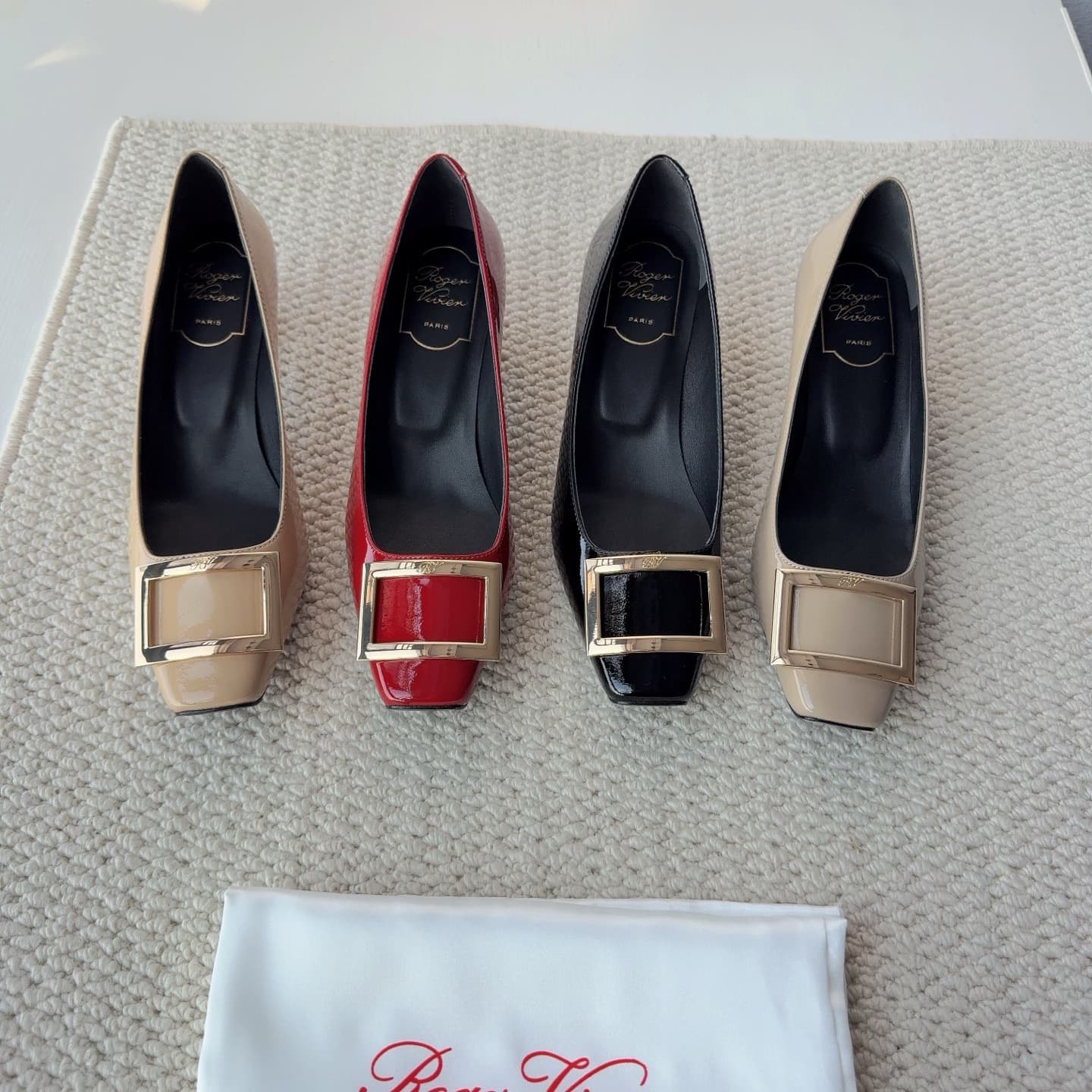 High-End Rv Square Buckle Patent Leather Bridal Shoes, Chunky Heel Single Shoes, Spring Square Toe Shallow Mouth Two-Way Wear Women's Shoes, Low Heel High Heels