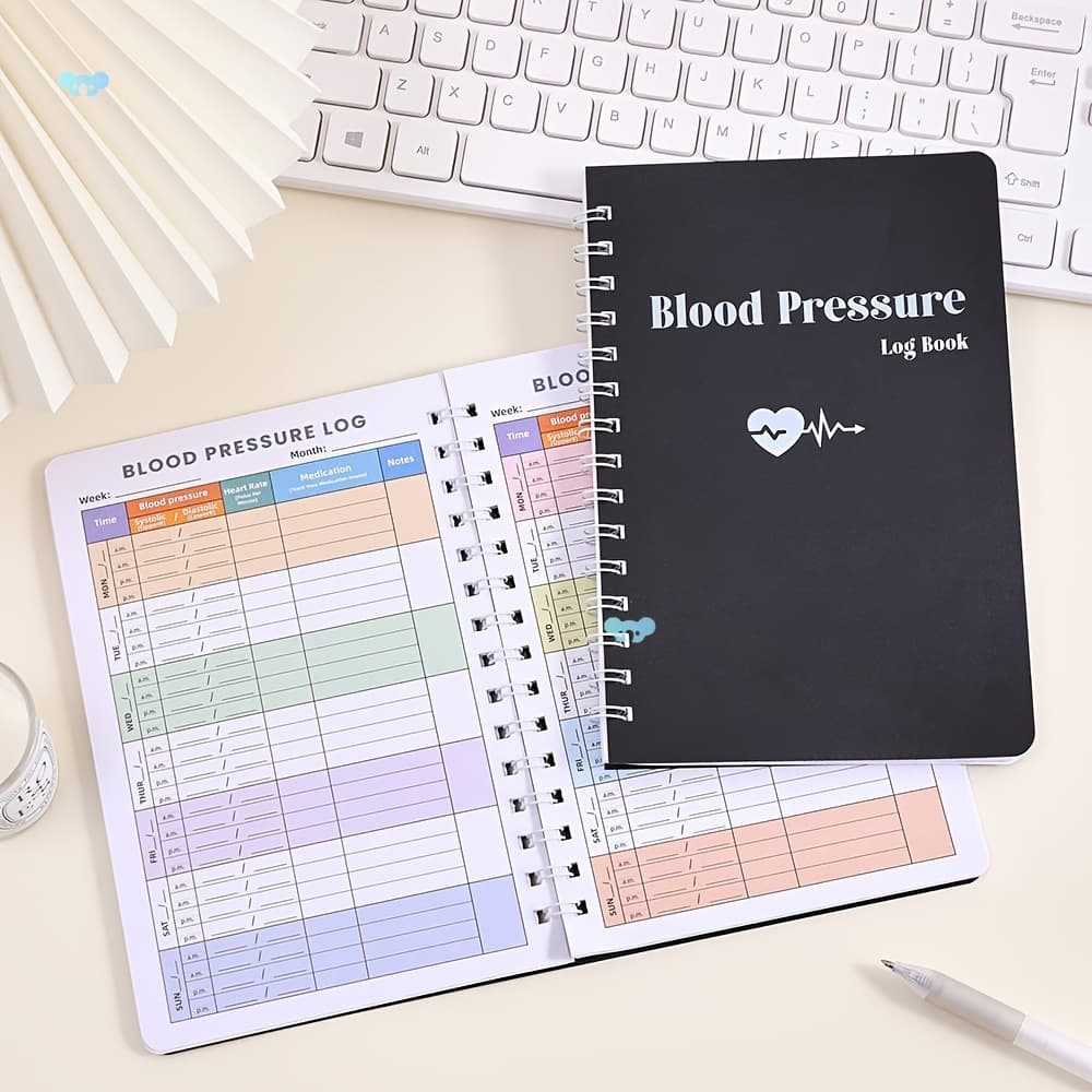1pc Blood Pressure Monitoring Planner with Heart Rate Cross-border