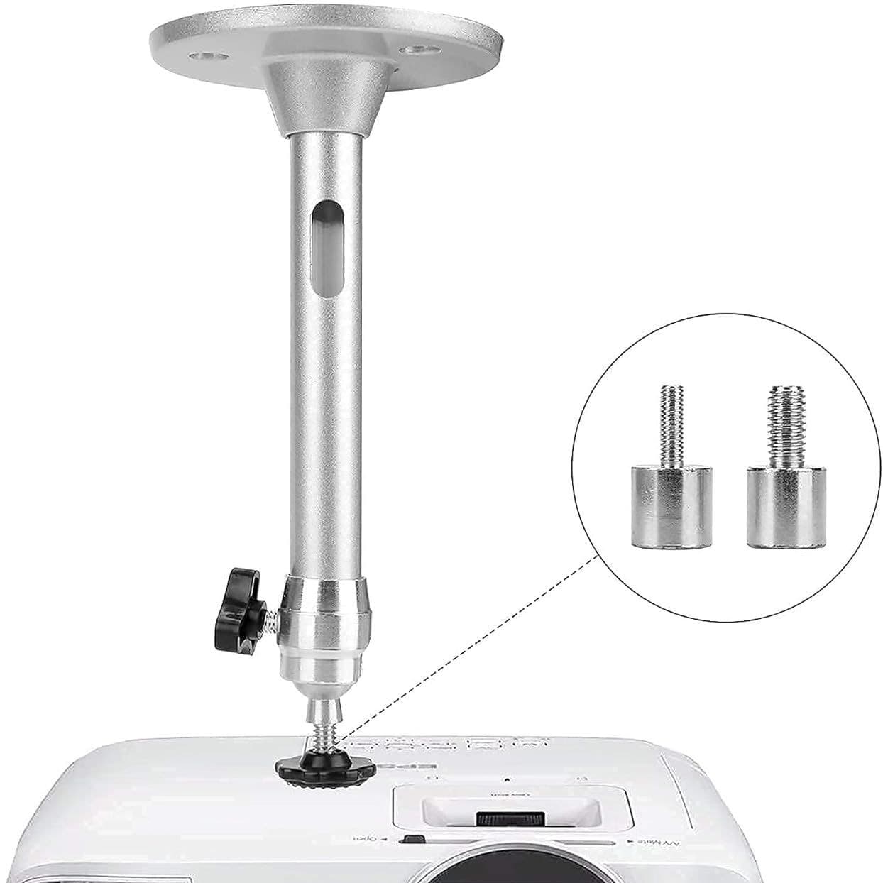 Mini Ceiling/Wall Projector Mount Bracket Compatible with Single Hole 1/4 Inch or 4mm/6mm