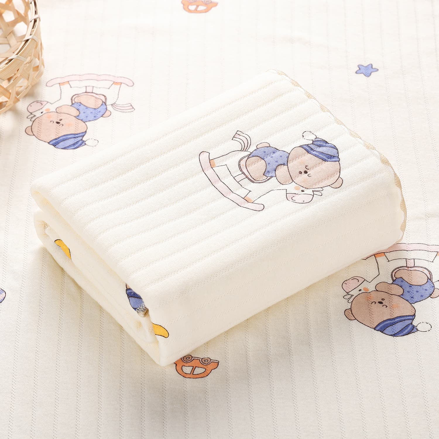 Baby Swaddle Wrap Cartoon Print Newborn Hospital Swaddle Baby Going Out Wrap Anti-Startle Swaddle
