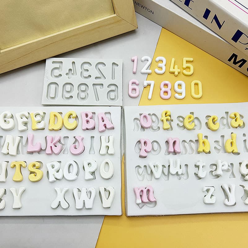 26 Uppercase and Lowercase Letters and Numbers Silicone Mold for Chocolate, Fondant Cake Decoration, Baking Tool, Plaster Mold