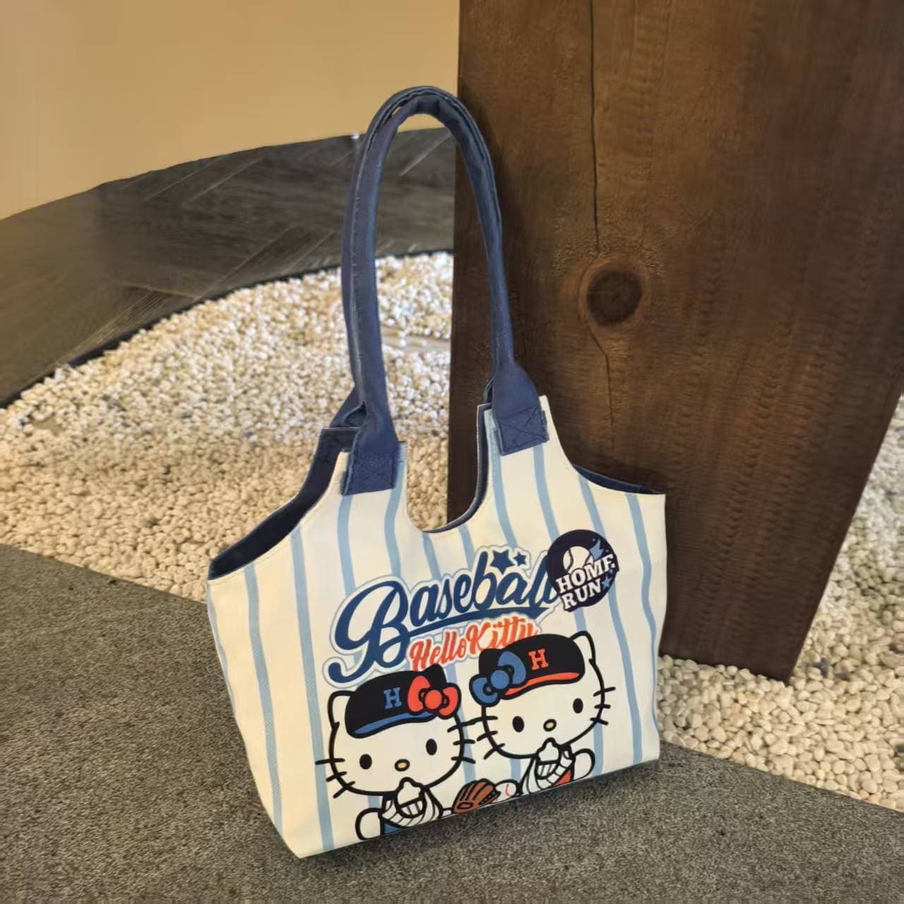 2026 Hot-Selling Fashion Simple Cartoon KT Cat Japanese Sweet Korean Style Spring Outing Cute Girl Handheld Tote Women's Bag