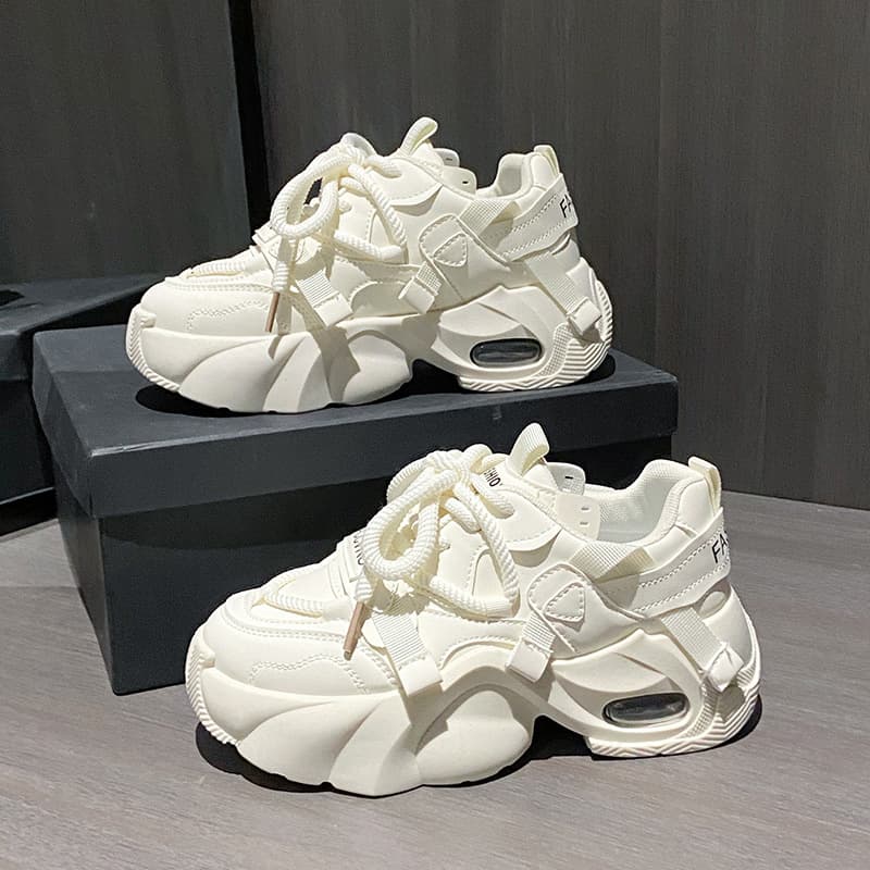 Thick Sole Dad Sneakers Women 2026 New Style Women's Shoes Heightening White Casual Sports Shoes Trendy Versatile YB2811