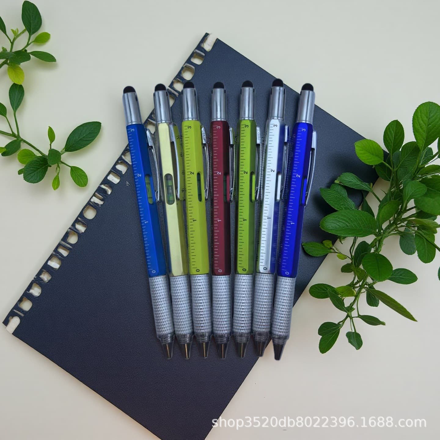 Outdoor multifunctional tool pen, level scale, touch screen pen, decoration woodworking assembly, furniture decoration ball