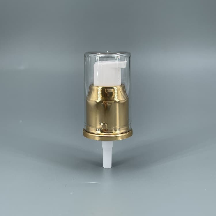 Manufacturer 20-Tooth Electroplated Aluminum Three-Point Skirt Spray Pump Lotion Pump Cosmetic Powder Pump Skincare Packaging Ready Stock