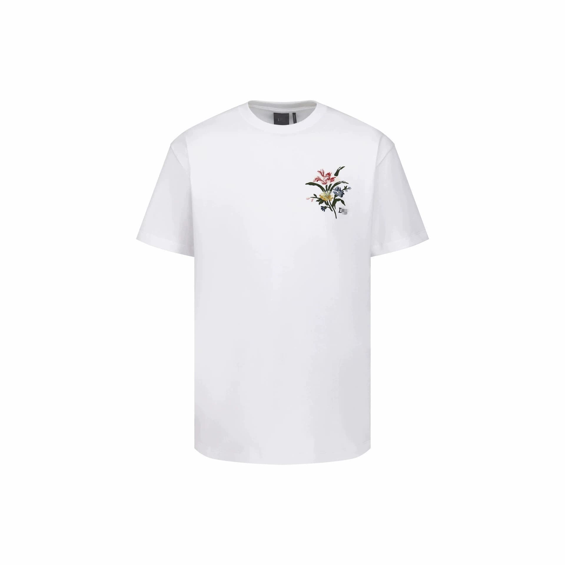 Correct Version Cd Brand Spring Style Embroidered Chest Short-Sleeve Casual Fashion Letter Logo Short-Sleeve T-Shirt Top