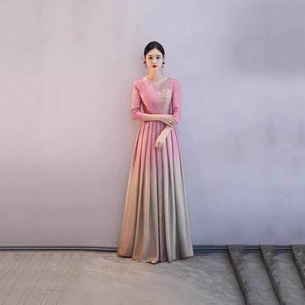 New Choir Performance Dress for Women Long Gown Adult Middle-aged and Elderly Recitation Group Choir Costume Student Chorus Formal Wear