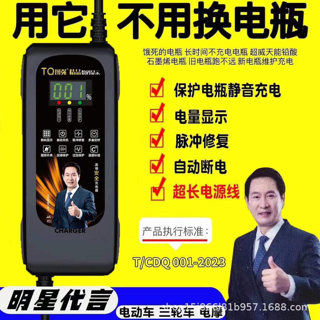 Auto Power Off Electric Vehicle Pulse Charger 48V60V72V20A for Lead-Acid Batteries in Two/Three-Wheelers