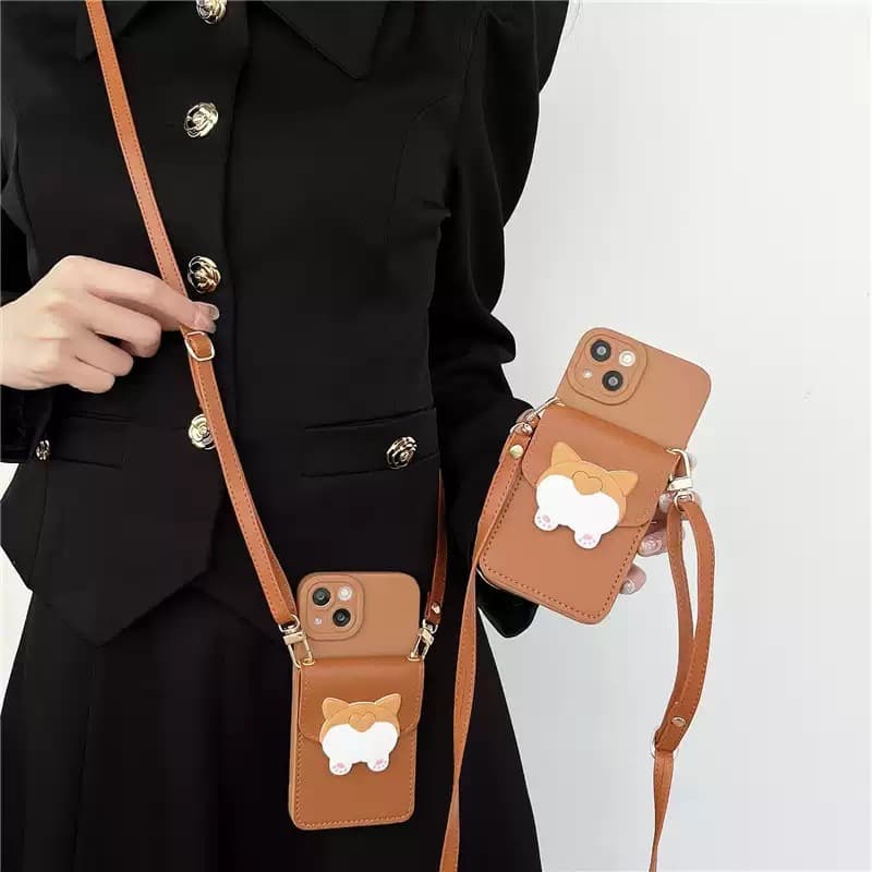 ins corgi butt card bag x suitable for Huawei p30/p60e mobile phone case mate60pro crossbody Honor 80pro