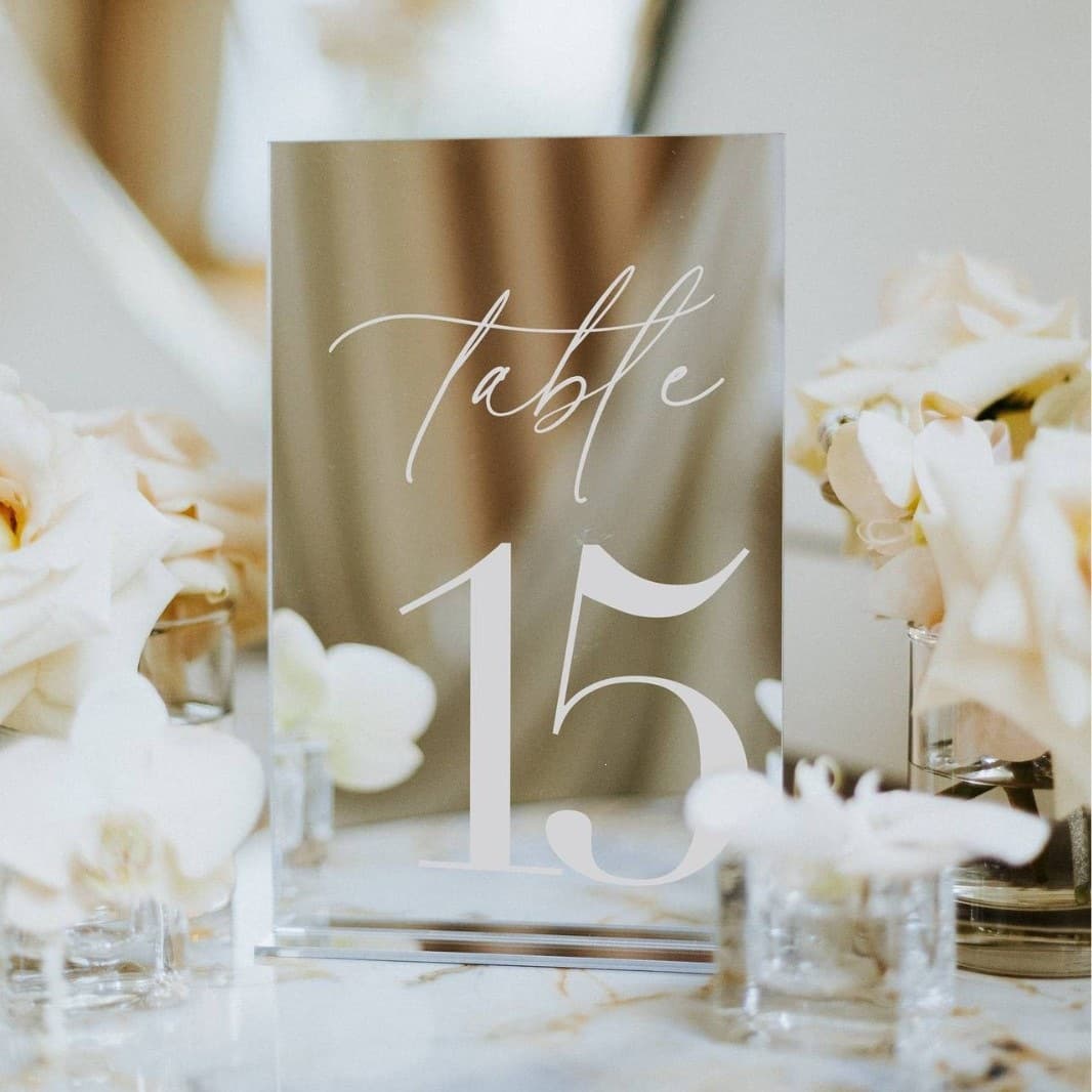 Cross-border popular acrylic wedding table number white desktop number display card silk screen wedding table number card decoration
