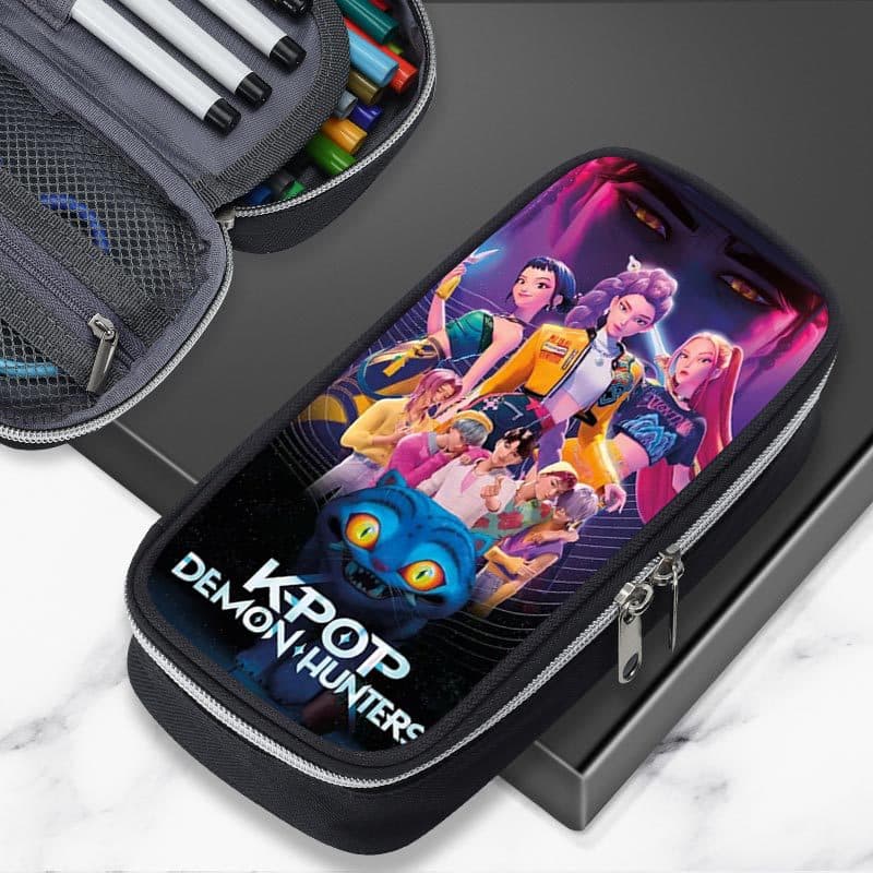 Cross-border Sajaboys Kpop Pencil Case, Huntress Girl Group Pen Bag for Primary and Secondary School Students Pencil Case