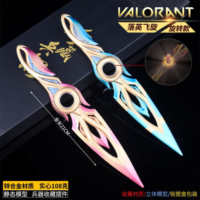 Valorant Merchandise Falling Blossom Spinning Kunai Metal Model Zero Bloom Melee Weapon