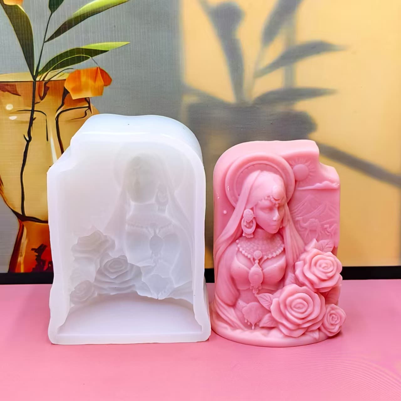 Indian Goddess Statue Silicone Candle Mold for Aromatherapy Plaster Soap Home Candle Decoration