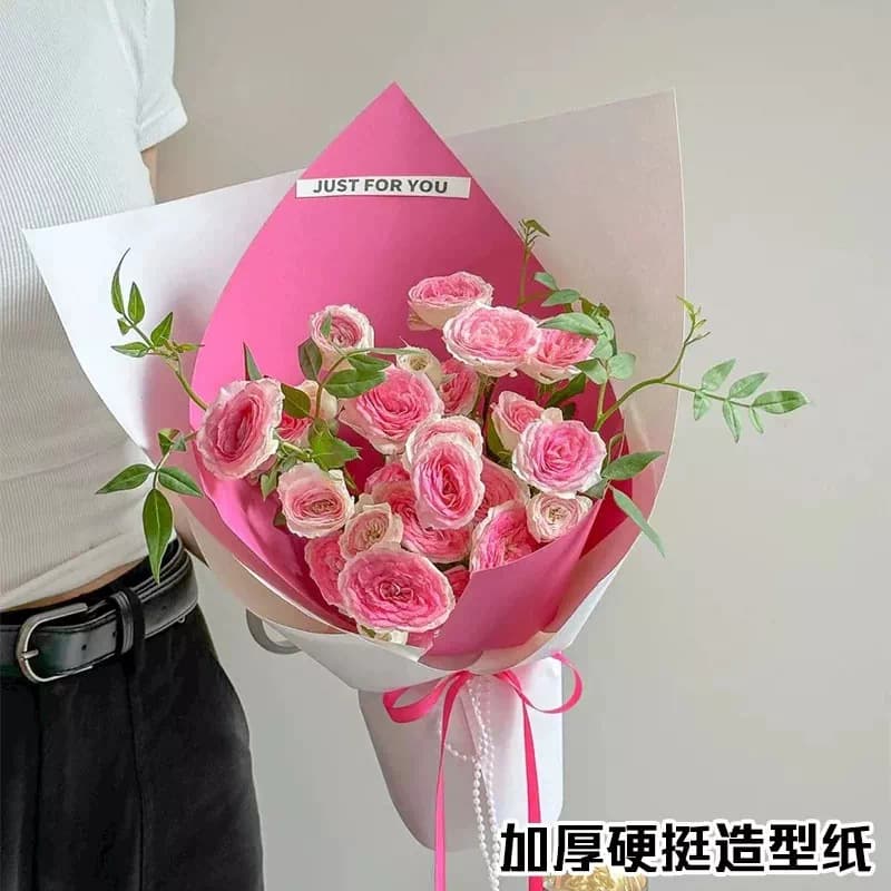 High-definition solid color modeling paper bouquet packaging thickened color hard cardboard floral packaging flower shaping flower wrapping paper