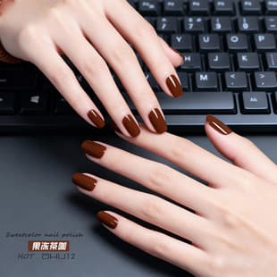 Sweet Color Nail Polish Dark Brown Cocoa, No-Bake, Water-Based, Odorless, Quick-Dry, 2026 New Spring/Summer, Whitening