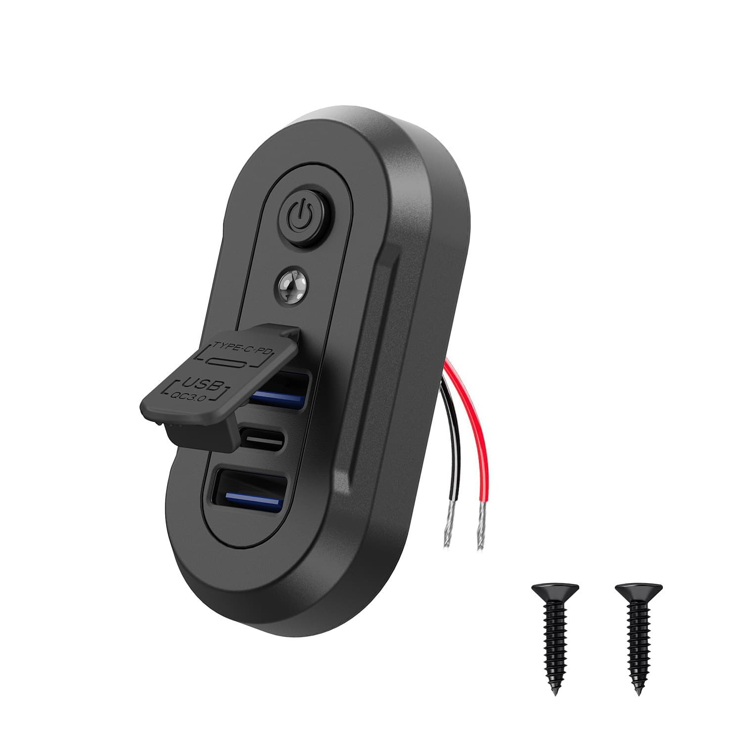 Car-Mounted 3-Port USB Fast Charging Charger Pd3.0Qc3.0 with Switch, Modified Car Charger for Passenger Car Sofa Seat Phone Charging