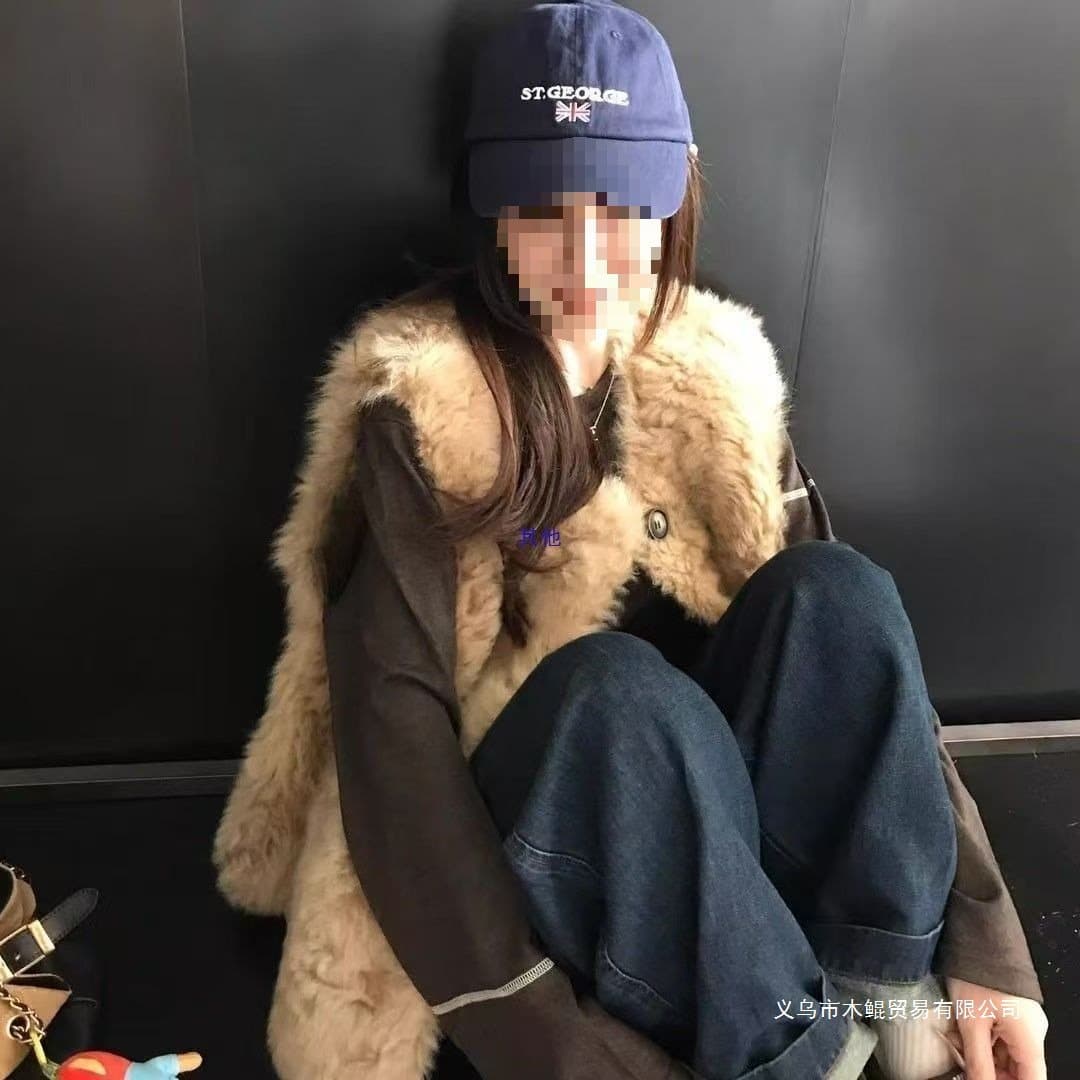 2025 autumn/winter fashion new faux lamb fur coat for women thick top