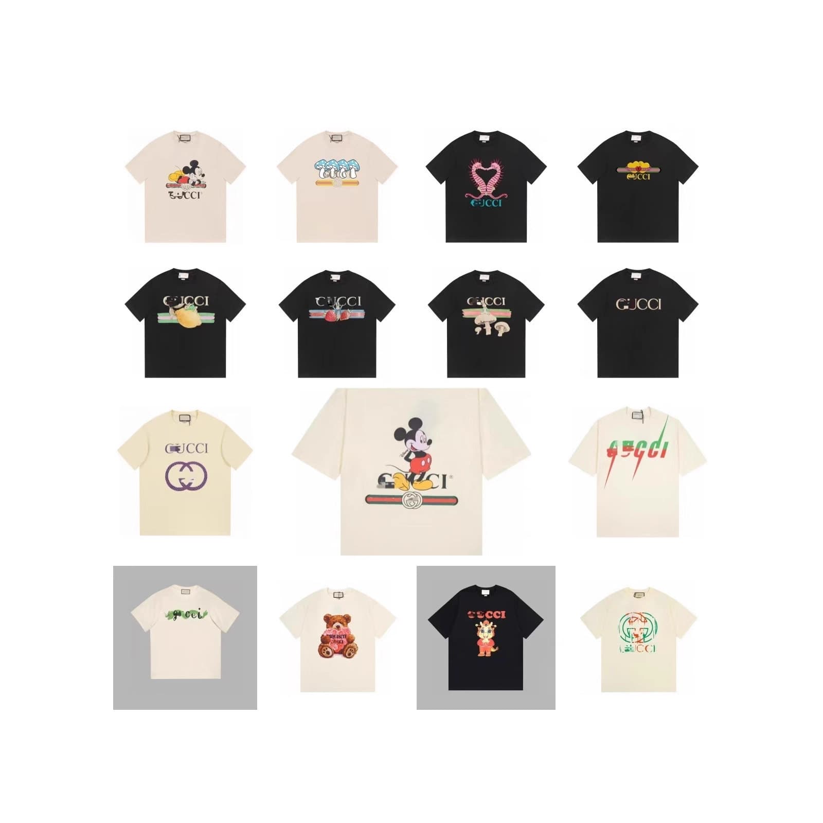 High Quality Summer New Co-branded Printed Loose Short Sleeve T-Shirt for Men, Trendy Brand Pure Cotton Round Neck Couple Style