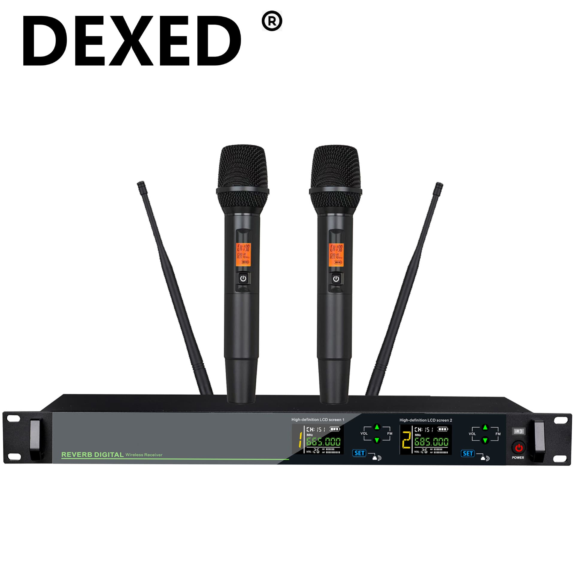 Cross-border FM Handheld Stage Performance KTV Live Streaming Wireless UHF One-to-Two Microphone Wireless Microphone
