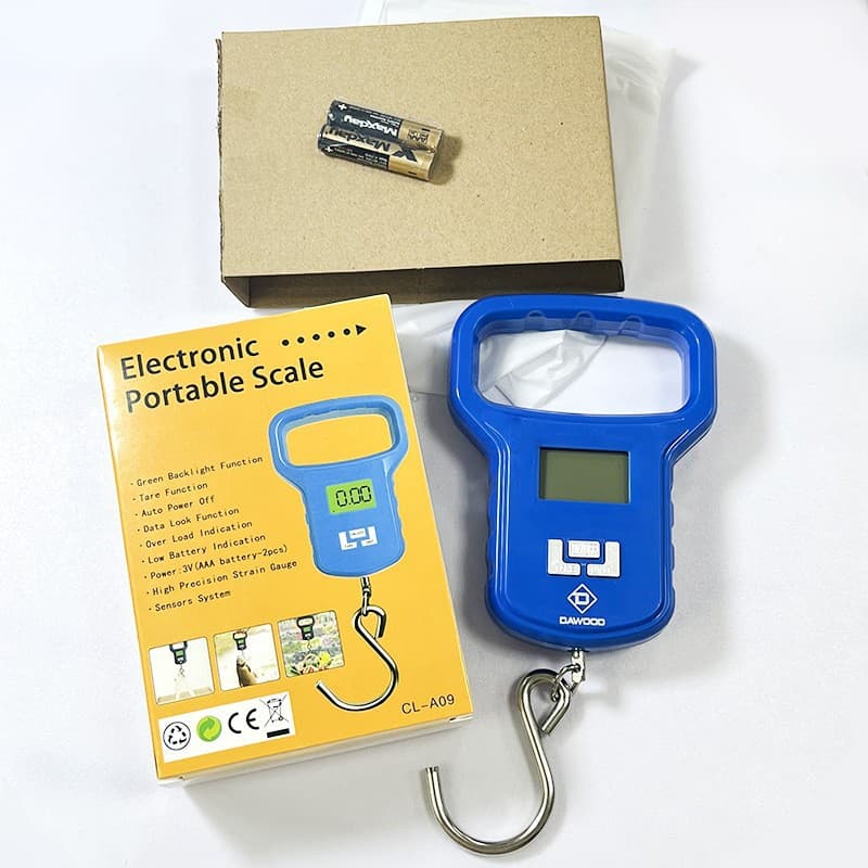 Portable 50kg portable scale, home luggage scale, grocery shopping, large handle, express scale, hand-operated crane scale, compact electronic scale